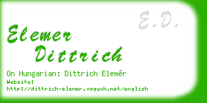elemer dittrich business card